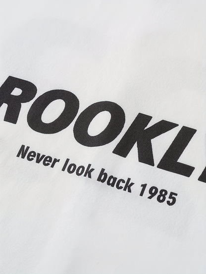 Maillot de Football à Manches Longues – Impression BROOKLYN en Blanc, Noir et Vert