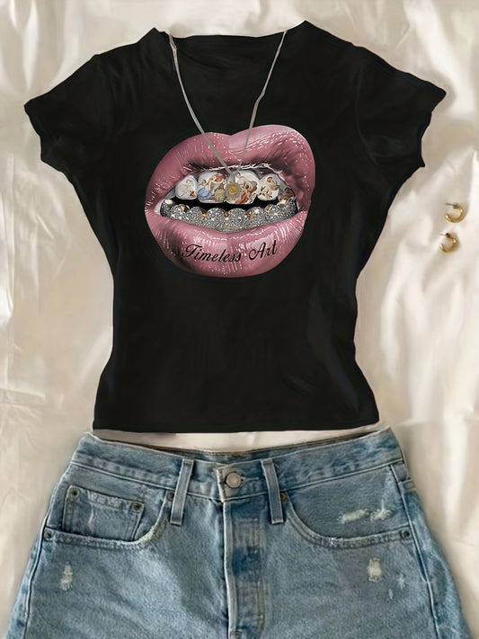 T-shirt femme lèvres audacieuses